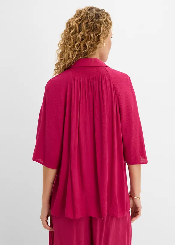 Oversize-Bluse aus strukturierter Viskose in pink von hinten (im Anschnitt) - bonprix Oversize-Bluse aus strukturierter Viskose in pink von hinten (im Anschnitt) - bonprix