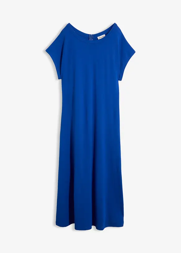 Midikleid aus softem Punto-di-Roma in blau von vorne - bonprix Midikleid aus softem Punto-di-Roma in blau von vorne - bonprix