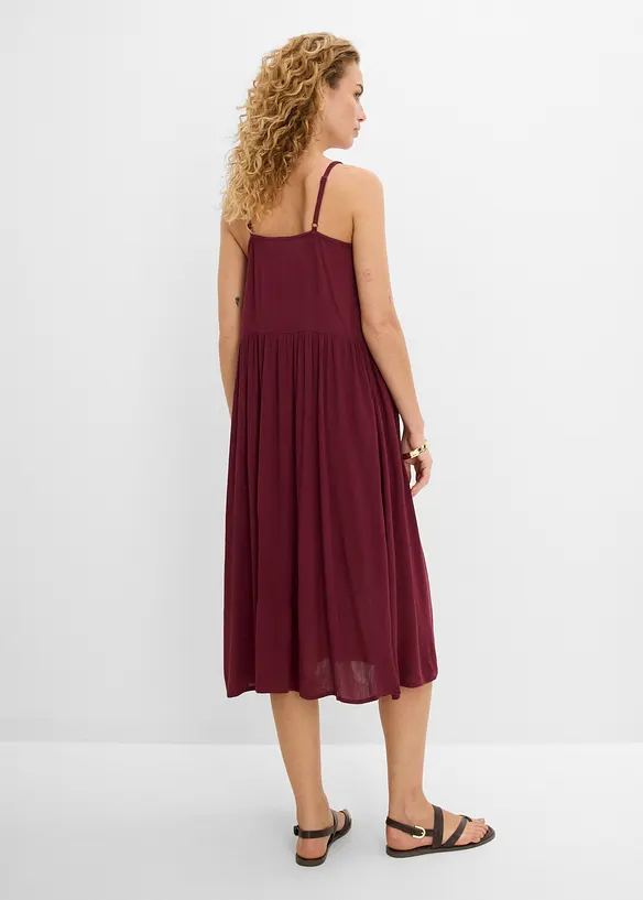 Midikleid aus feiner Viskose in rot von hinten (Totalaufnahme) - bonprix Midikleid aus feiner Viskose in rot von hinten (Totalaufnahme) - bonprix