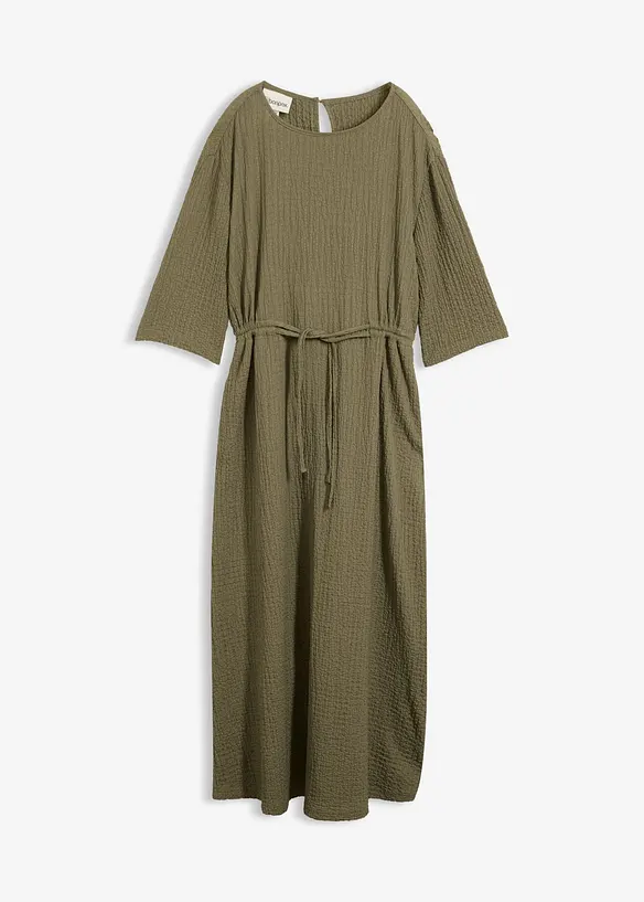 Midikleid aus strukturiertem Material in grün von vorne - bonprix Midikleid aus strukturiertem Material in grün von vorne - bonprix