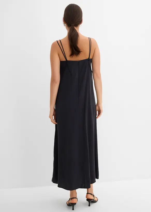 Trägerkleid aus feinem Viskose-Mix in schwarz von hinten (Totalaufnahme) - bonprix Trägerkleid aus feinem Viskose-Mix in schwarz von hinten (Totalaufnahme) - bonprix