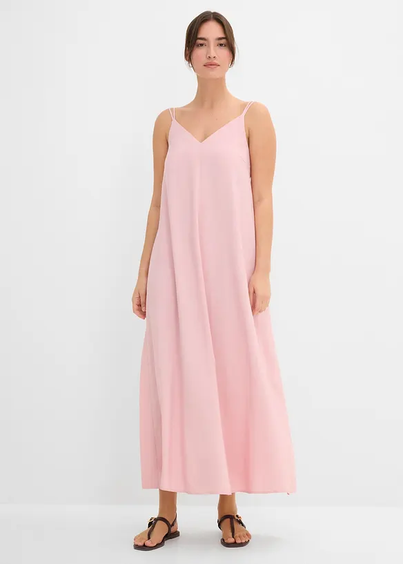 Trägerkleid aus feinem Viskose-Mix in rosa von vorne (Totalaufnahme) - bonprix Trägerkleid aus feinem Viskose-Mix in rosa von vorne (Totalaufnahme) - bonprix