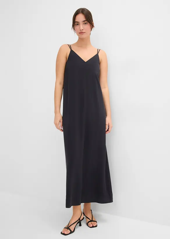 Trägerkleid aus feinem Viskose-Mix in schwarz von vorne (Totalaufnahme) - bonprix Trägerkleid aus feinem Viskose-Mix in schwarz von vorne (Totalaufnahme) - bonprix