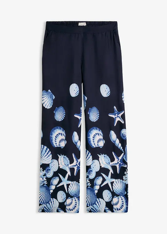 Palazzo-Hose aus fließender Viskose in blau von vorne - bonprix Palazzo-Hose aus fließender Viskose in blau von vorne - bonprix