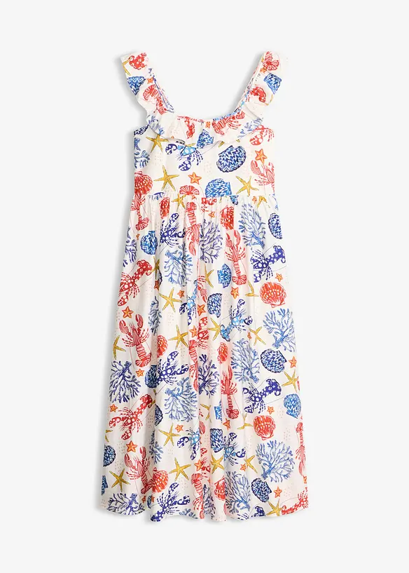 Midikleid aus feinem Viskose-Mix in weiß von vorne - bonprix
