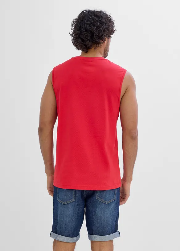 Muskelshirt (3er Pack) aus reiner Bio-Baumwolle in blau von hinten (im Anschnitt) - bonprix