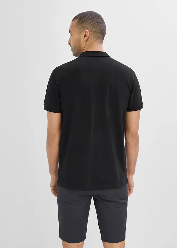 Poloshirt aus robustem Piqué in schwarz von hinten (im Anschnitt) - bonprix