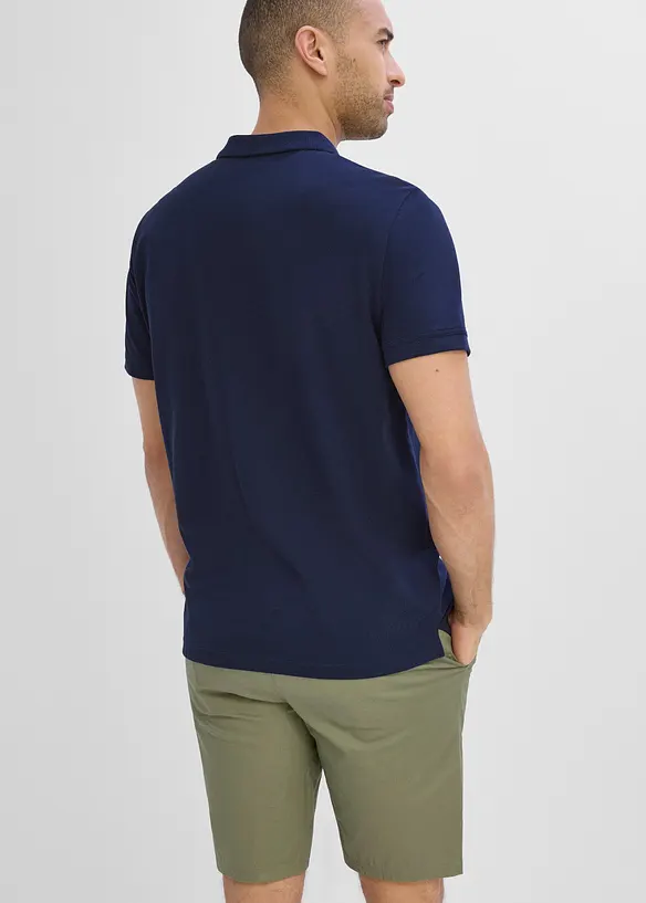 Poloshirt aus robustem Piqué in blau von hinten (im Anschnitt) - bonprix