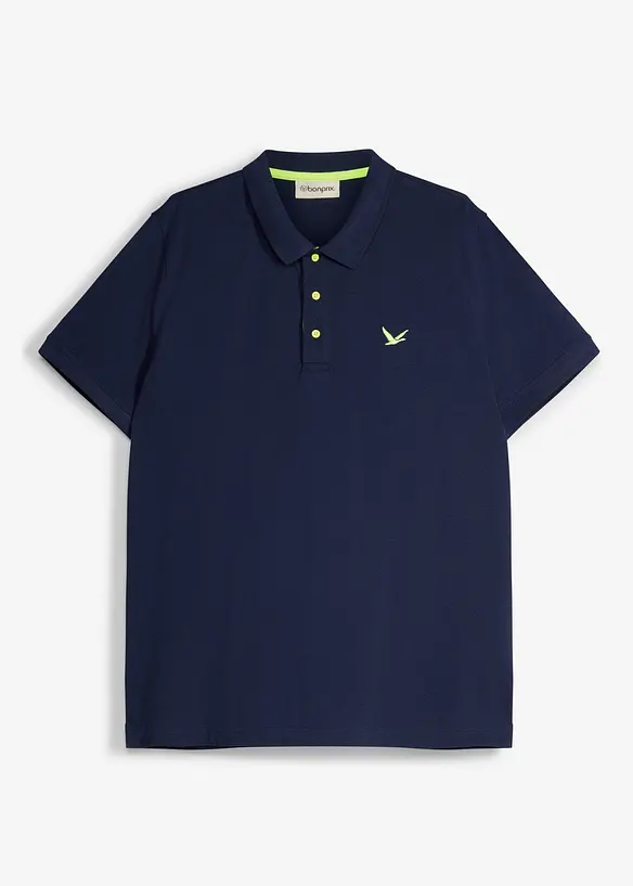 Poloshirt aus robustem Piqué in blau von vorne - bonprix