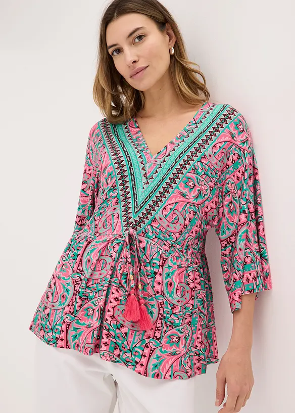 Tunika-Shirt aus softem Viskose-Mix in pink von vorne (im Anschnitt) - bonprix Tunika-Shirt aus softem Viskose-Mix in pink von vorne (im Anschnitt) - bonprix