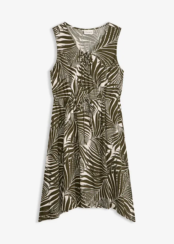 Strandkleid aus strukturierter Viskose in grün von vorne - bonprix