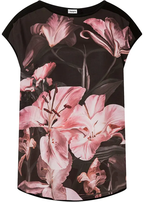 Shirt aus softem Viskose-Mix in schwarz von vorne - bonprix