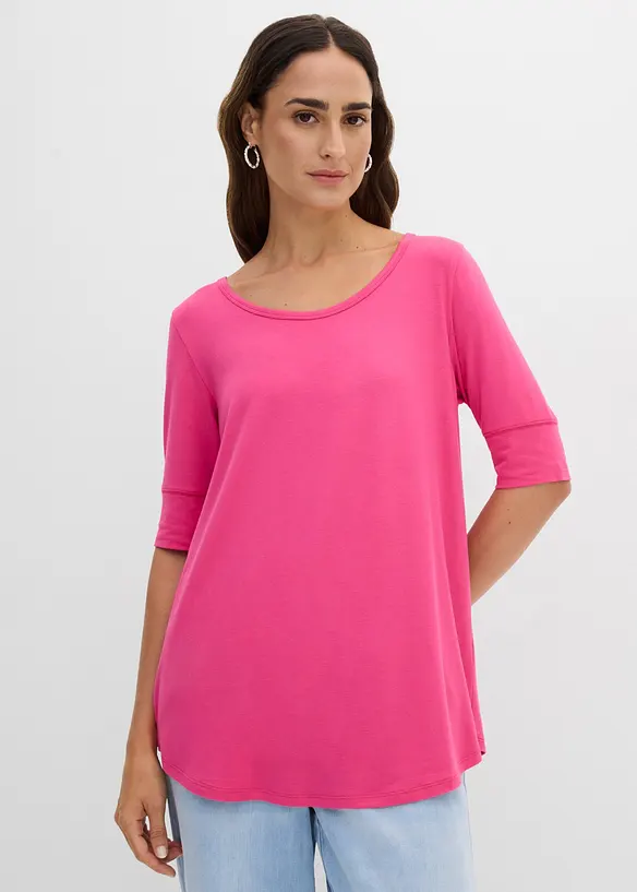 Shirt aus softem Viskose-Mix in pink von vorne (im Anschnitt) - bonprix Shirt aus softem Viskose-Mix in pink von vorne (im Anschnitt) - bonprix