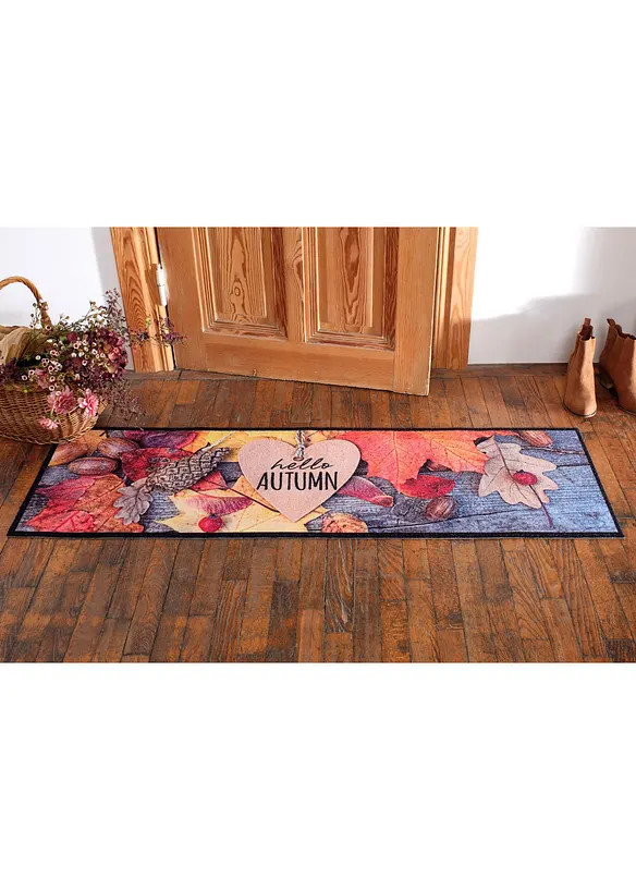 Waschbare Fußmatte mit herbstlichem Motiv in bunt (Detailaufnahme) - bonprix