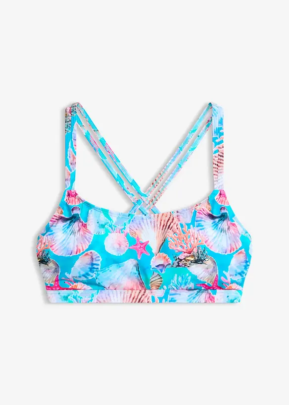 Bustier-Bikinioberteil mit gekreuzten Trägern in bunt von vorne - bonprix