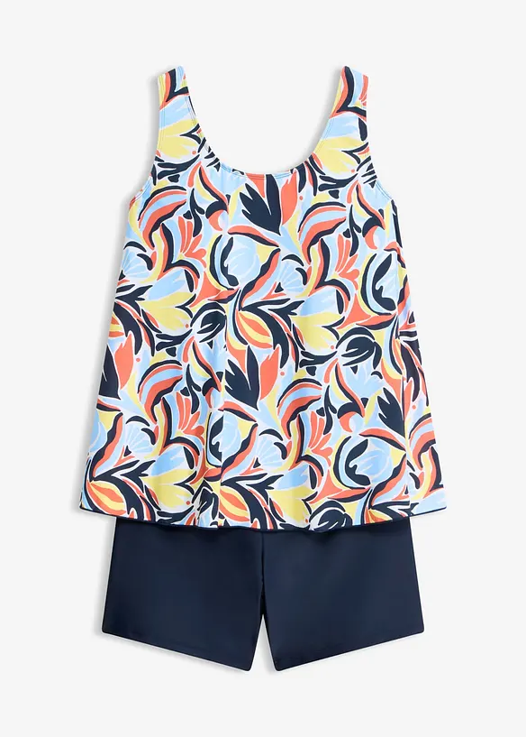 Badeanzug mit Bein in bunt von vorne - bonprix