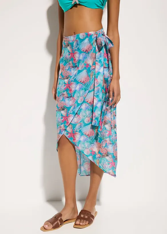 Transparenter Strandrock in blau von vorne - bonprix Transparenter Strandrock in blau von vorne - bonprix