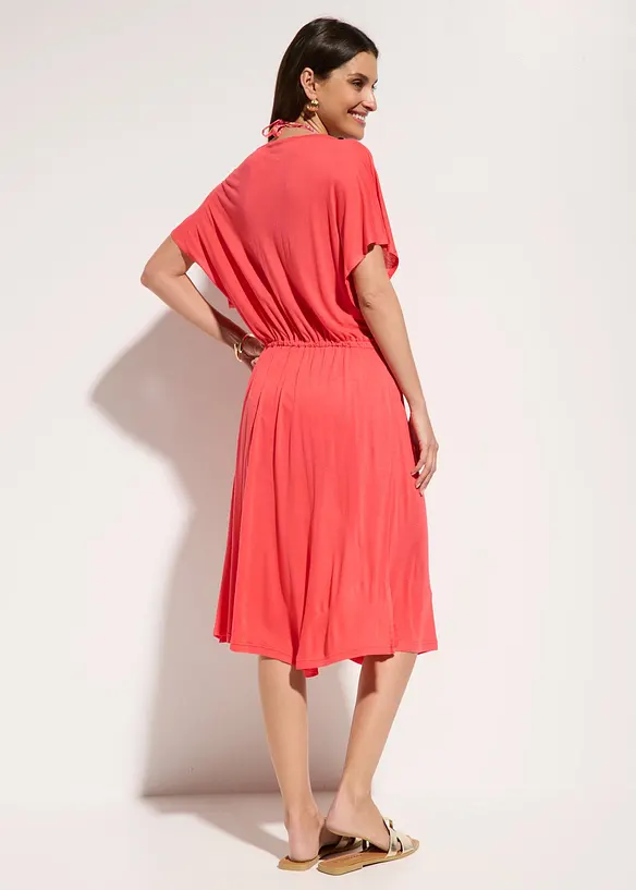 Strandkleid aus softer Viskose in pink von hinten (Totalaufnahme) - bonprix Strandkleid aus softer Viskose in pink von hinten (Totalaufnahme) - bonprix