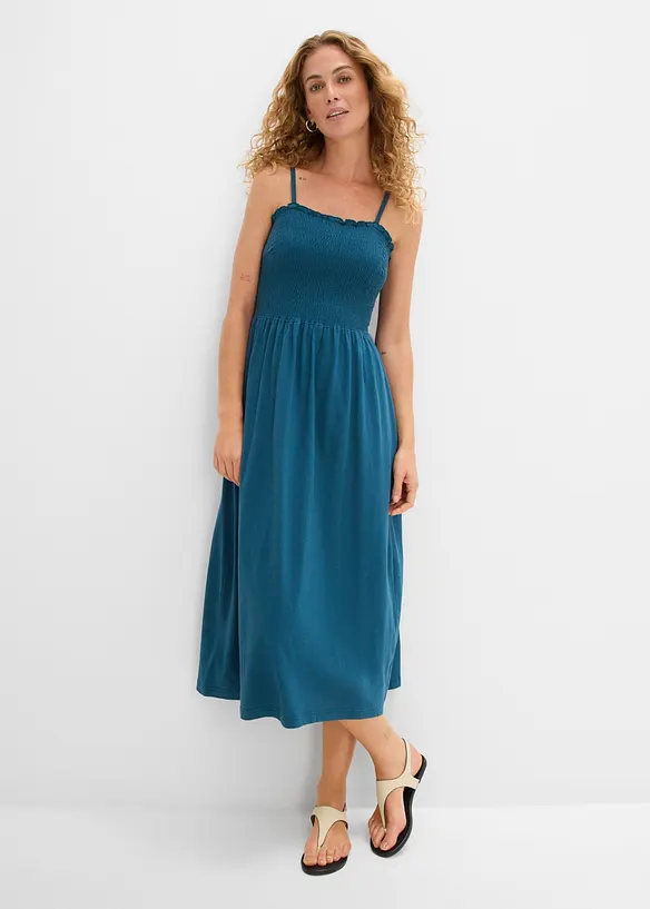 Jerseykleid aus reiner Bio-Baumwolle in petrol von vorne (Totalaufnahme) - bonprix Jerseykleid aus reiner Bio-Baumwolle in petrol von vorne (Totalaufnahme) - bonprix