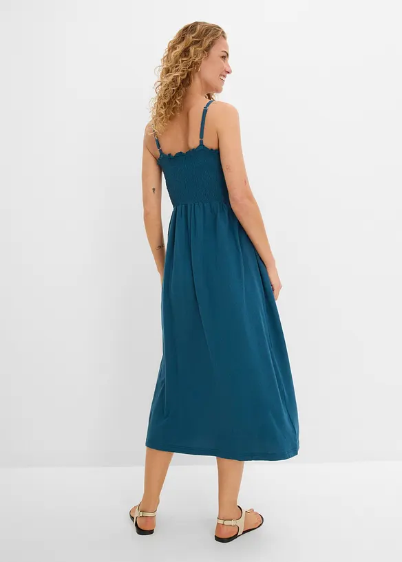 Jerseykleid aus reiner Bio-Baumwolle in petrol von hinten (Totalaufnahme) - bonprix Jerseykleid aus reiner Bio-Baumwolle in petrol von hinten (Totalaufnahme) - bonprix