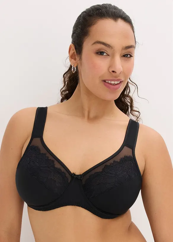 Minimizer-BH mit gepolsterten Trägern (2er Pack) in beige von vorne (im Anschnitt) - bonprix