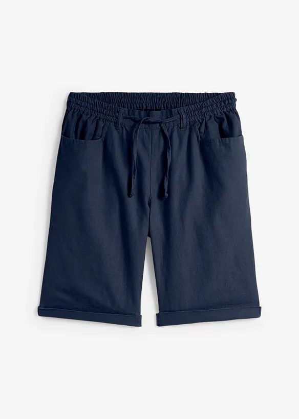 Bermuda aus Leinen-Mix in blau von vorne - bonprix Bermuda aus Leinen-Mix in blau von vorne - bonprix