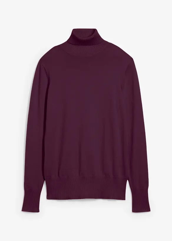 Basic Rollkragenpullover in lila von vorne - bonprix