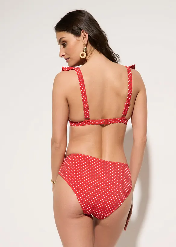 Bikini mit Volant (2-tlg.Set) in rot von hinten (Totalaufnahme) - bonprix Bikini mit Volant (2-tlg.Set) in rot von hinten (Totalaufnahme) - bonprix
