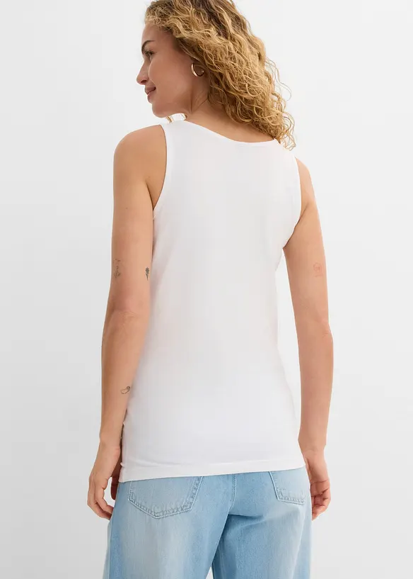 Tanktop mit Baumwolle (2er-Pack) in blau von hinten (im Anschnitt) - bonprix