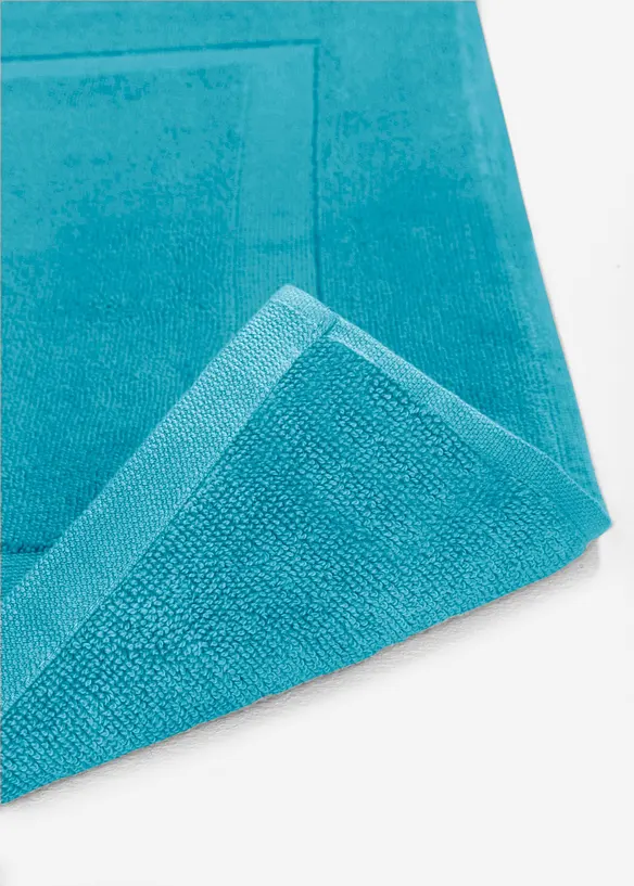 Baumwoll-Hotelmatte (2er Pack) in petrol (Detailaufnahme) - bonprix