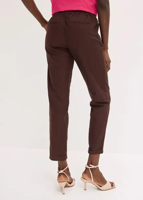Leinenhose aus reinem Leinen in braun von hinten - bonprix Leinenhose aus reinem Leinen in braun von hinten - bonprix