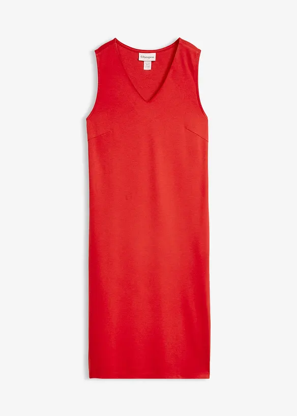 Shirtkleid aus Punto di Roma in rot von vorne - bonprix Shirtkleid aus Punto di Roma in rot von vorne - bonprix