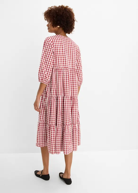 Tunika-Kleid aus festem Baumwoll-Mix in rot von hinten (Totalaufnahme) - bonprix Tunika-Kleid aus festem Baumwoll-Mix in rot von hinten (Totalaufnahme) - bonprix