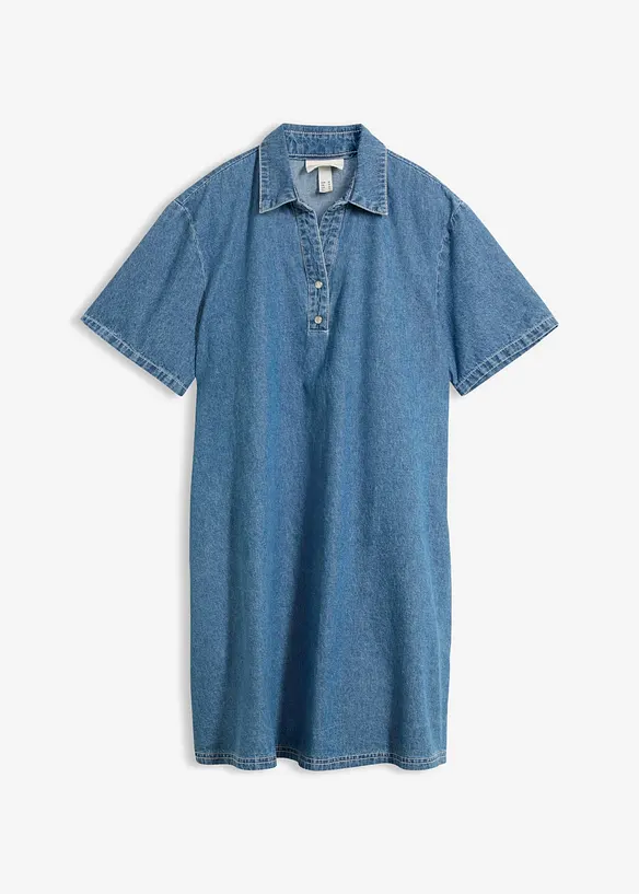 Oversize Jeanskleid aus Bio-Baumwolle in blau von vorne - bonprix