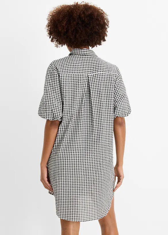 Kleid aus reiner Baumwolle in schwarz von hinten (Totalaufnahme) - bonprix Kleid aus reiner Baumwolle in schwarz von hinten (Totalaufnahme) - bonprix
