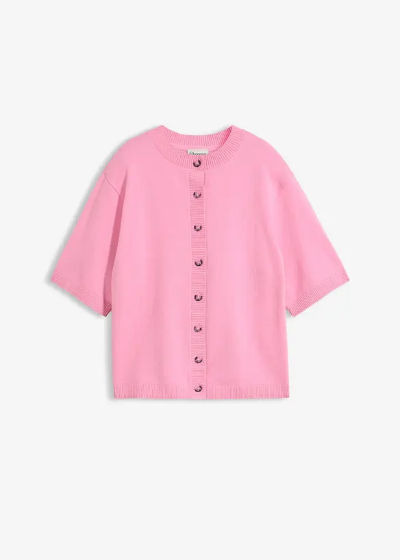 Feinstrickjacke in rosa von vorne - bonprix Feinstrickjacke in rosa von vorne - bonprix