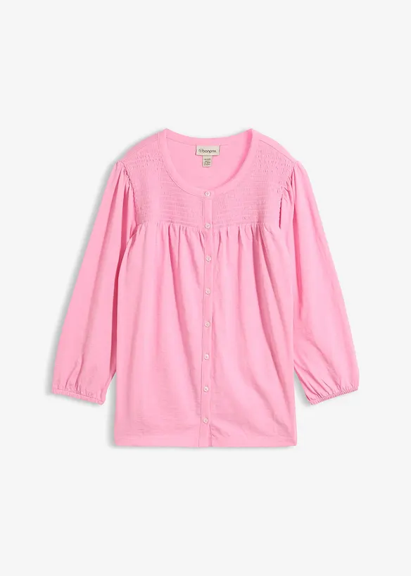 Flammgarn-Shirtbluse aus reiner Bio-Baumwolle in rosa von vorne - bonprix Flammgarn-Shirtbluse aus reiner Bio-Baumwolle in rosa von vorne - bonprix