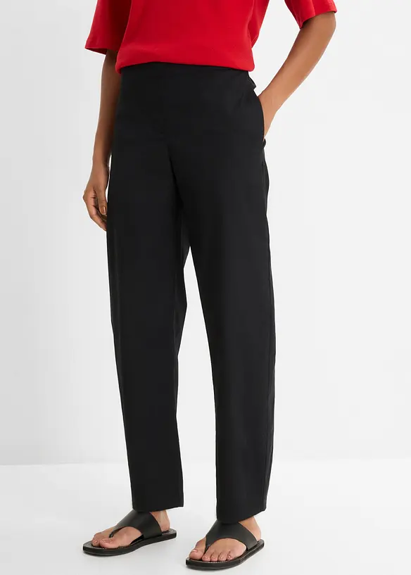 Barrel-Hose aus Baumwoll-Mix in schwarz von vorne - bonprix Barrel-Hose aus Baumwoll-Mix in schwarz von vorne - bonprix