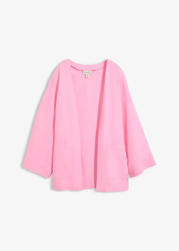 Kimono-Bluse aus Leinen-Viskose-Mix in rosa von vorne - bonprix Kimono-Bluse aus Leinen-Viskose-Mix in rosa von vorne - bonprix
