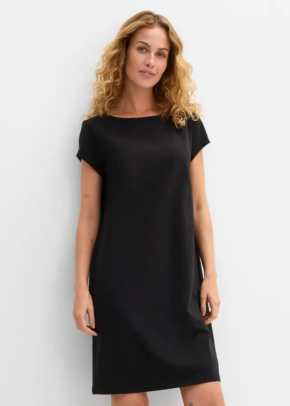 Shirtkleid aus elastischem Baumwoll-Mix in schwarz von vorne (Totalaufnahme) - bonprix Shirtkleid aus elastischem Baumwoll-Mix in schwarz von vorne (Totalaufnahme) - bonprix