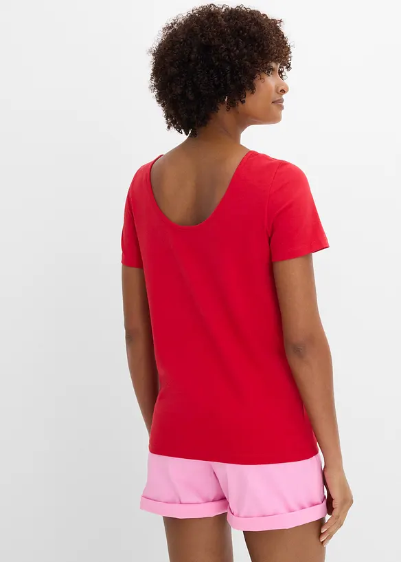 T-Shirt mit tiefem Rückenausschnitt (2er Pack) in rosa von hinten (im Anschnitt) - bonprix T-Shirt mit tiefem Rückenausschnitt (2er Pack) in rosa von hinten (im Anschnitt) - bonprix