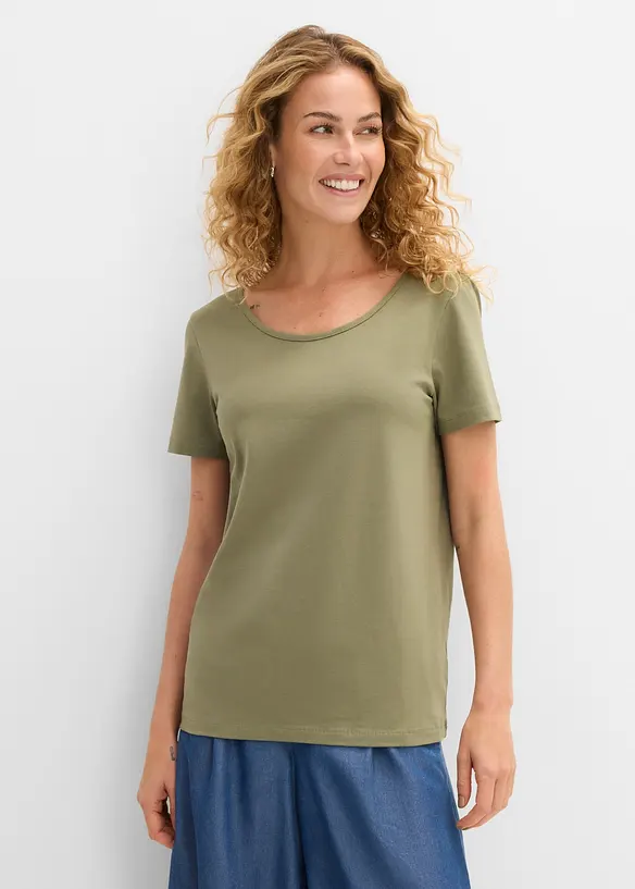 T-Shirt mit tiefem Rückenausschnitt (2er Pack) in schwarz von vorne (im Anschnitt) - bonprix T-Shirt mit tiefem Rückenausschnitt (2er Pack) in schwarz von vorne (im Anschnitt) - bonprix