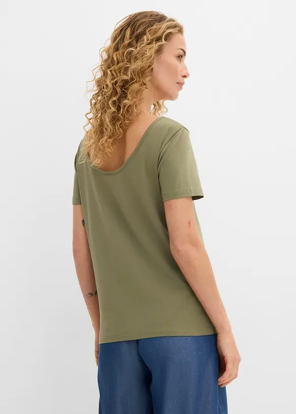 T-Shirt mit tiefem Rückenausschnitt (2er Pack) in schwarz von hinten (im Anschnitt) - bonprix T-Shirt mit tiefem Rückenausschnitt (2er Pack) in schwarz von hinten (im Anschnitt) - bonprix