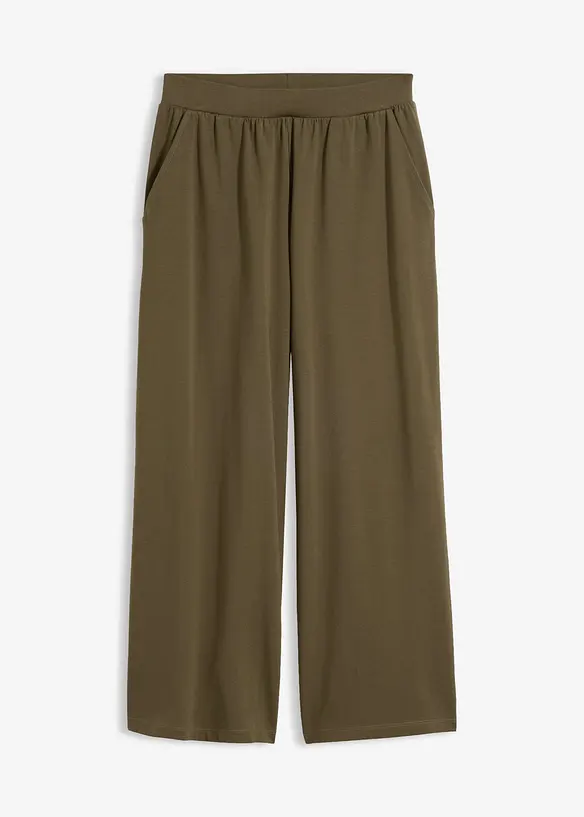 7/8-Hose aus Bio-Baumwolle mit Stretch in grün von vorne - bonprix