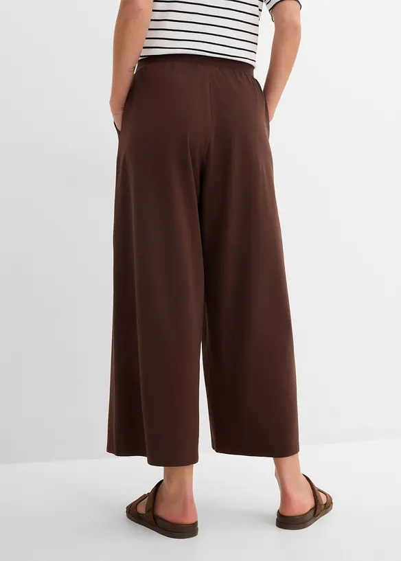 7/8-Hose aus Bio-Baumwolle mit Stretch in braun von hinten - bonprix