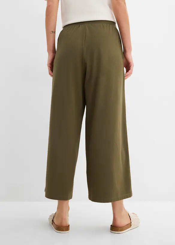 7/8-Hose aus Bio-Baumwolle mit Stretch in grün von hinten - bonprix