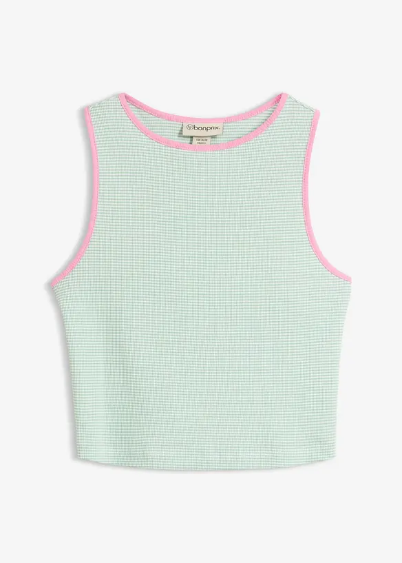 Ripp-Croptop aus reiner Bio-Baumwolle in grün von vorne - bonprix Ripp-Croptop aus reiner Bio-Baumwolle in grün von vorne - bonprix