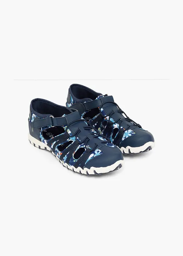 Slipper mit Profilsohle in blau - bonprix