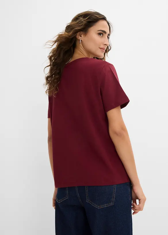 T-Shirt aus reiner Baumwolle in rot von hinten (im Anschnitt) - bonprix