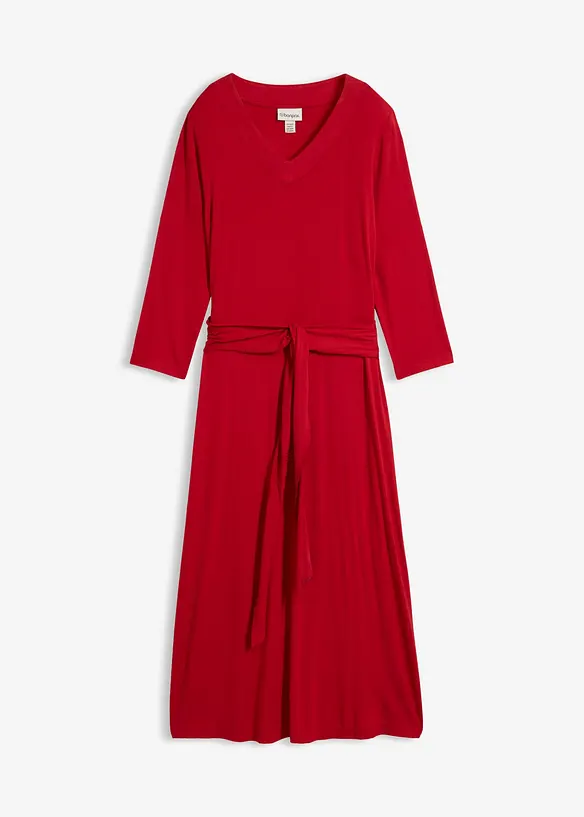 Viskose Jerseykleid in rot von vorne - bonprix